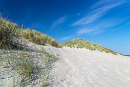 Sand Dune, Sky, Spiekeroog, North Sea, East Frisian Islands, East Frisia, Lower Saxony, Germany, Europe