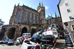 Festival at Cathedral place, Erfurt, Thuringia, Eastgermany, Germany