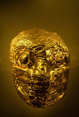 Gold Maske im Gold Museum (Mueso del Oro), Hauptstadt Bogota, Departmento Cundinamarca, Kolumbien, Südamerika