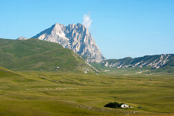 The Corno Grande towers over the high plains of the Campo Imperatore