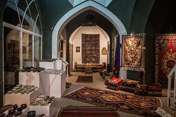 Persian carpets in Bazaar, Kashan, Iran, Asia
