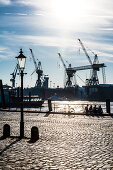 Morgenlicht, Hafen, St. Pauli, Altona, Hamburg, Deutschland