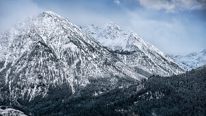 snow covered mountains, Bad Hindelang, Allgaeu, Bavaria, Germany