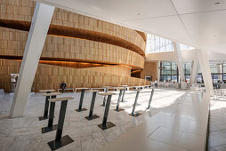 Holz Verkleidung vom Großen Saal, Innenaufnahme Oper, das Neue Opernhaus in Oslo, Norwegen, Skandinavien, Europa