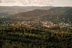 view from ruin Hohenbaden (old castle) at Baden-Baden, spa town, Baden-Wuerttemberg, Germany