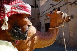 Man, Camel, Decoration, Al Seef, Bur Dubai, Dubai, UAE, United Arab Emirates