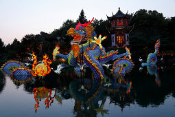 Chinesisches Lichterfest im Botanischen Garten Montreal, Quebec, Kanada