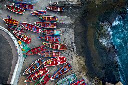 Cape Verde, San Antao Island, aireal shot, harbour Ponta do Sol