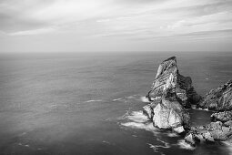 View from above on the rocks from Praia da Ursa beach, Colares, Sintra, Portugal