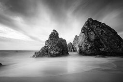 Rocks on the beach of Praia da Ursa, Colares, Sintra, Portugal