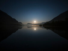 Moonrise at Bohinje Lake, Triglav National Park, Slovenia