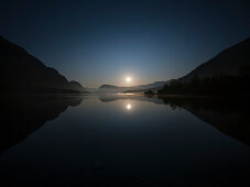 Mondaufgang am Bohinje See, Triglav Nationalpark, Slowenien