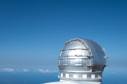 Blick auf das Obervatorium, Roque de los Muchachos, Caldera de Taburiente, La Palma, Kanarische Inseln, Spanien, Europa