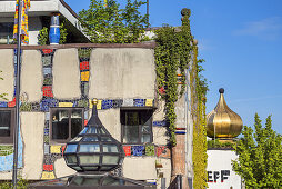 Rueff textile factory designed by Friedensreich Hundertwasser in Muntlix, Vorarlberg, Western Austria, Austria, Europe