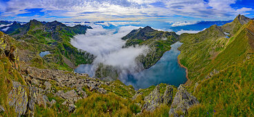 The Spronserseen in the Texelgruppe Nature Park, Dorf Tirol, South Tyrol, Italy