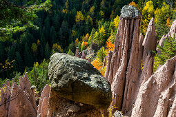 The earth pyramids on the Renon, natural monument, South Tyrol, Italy