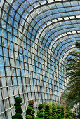 Elaborate architecture of the hall of the greenhouse, Gardens by the Bay, Singapore