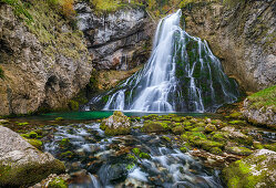 Gollinger waterfall in autumn, Tennengau, Austria