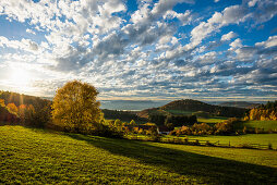 Überlinger See bei Sipplingen im Herbst, Blick vom Haldenhof, Überlingen, Bodensee, Baden-Württemberg, Deutschland 