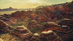 Aerial view over Purnululu National Park, Bungle Bungle, Kimberley Region, Western Australia, Oceania,