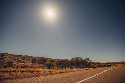 Full moon rising over the Pilbara in Western Australia, Australia, Oceania;