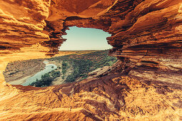 Abendstimmung beim Natures Window im Kalbarri Nationalpark in Westaustralien, Australien, Ozeanien