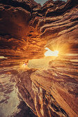 Sunrise at the Natures Window in Kalbarri in Western Australia, Australia, Oceania;