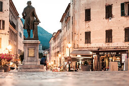 Statue of Pascal Paoli on Place Paoli, Corte &quot;the secret capital of Corsica&quot;, Corsica, France.