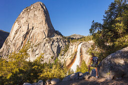 Blick auf den Nevada Fall, Half Dome Trail, Yosemite National Park, Kalifornien, USA