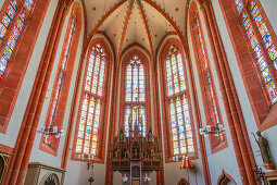 Interior view of the Wendelinusbasilika in St. Wendel, Saarland, Germany