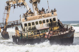 Zeila shipwreck / ghost ship on the Skeleton Coast near Henties Bay, Namibia