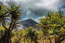 Ash field in front of the Yasur volcano on Tanna, Vanuatu, South Pacific, Oceania