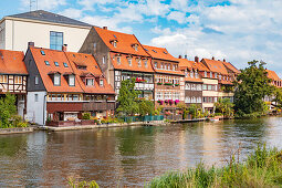 Klein-Venedig am östlichen Ufer der Regnitz in Bamberg, Bayern, Deutschland