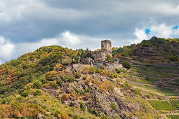 Burg Gutenfels am Rhein in Kaub, Rheinland-Pfalz, Deutschland