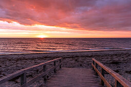Sunrise on the beach of Rosenfelde, Baltic Sea, Ostholstein, Schleswig-Holstein, Germany