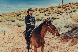 Horseback riding in the Navajo area in Monument Valley, Arizona, Utah, USA, North America