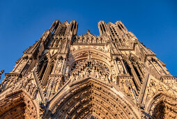 Kathedrale Notre-Dame, Westfassade, UNESCO-Weltkulturerbe, Reims, Champagne, Frankreich