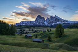 Die wunderschöne Landschaft auf der Seiser Alm in Südtirol, Italien