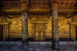 Fassade des Wat Mai Tempels in Luang Prabang, Laos, Asien