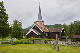 Flesberg Stave Church, Buskerud, Numedal, Norway, Europe