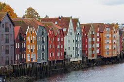Trondheim, Speicherviertel am Nidelva, Bakklandet, Provinz Sör-Tröndelag, Tröndelag, Norwegen, Europa
