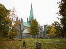 Nidarosdom, cathedral (Nidaros domkirke) in Trondheim, Nidelva, Sör-Trondelag Province, Trondelag, Norway, Europe