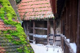 City wall, old town of Nördlingen, Swabia, Bavaria, Germany