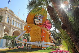 Installationen für das Zitronenfest, Menton, Provence-Alpes-Côte d'Azur, Frankreich