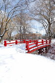 Rote Brücke im Montreal Park, Montreal, Quebec, Kanada