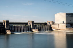 Wasserkraftwerk, Bertoldsheim bei Mark Rennertshofen, Bayern, Donau, Deutschland
