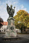 Ulrich monument in front of the district court, Dillingen an der Donau, Bavaria, Germany