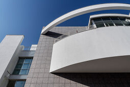 modernes Stadthaus von Richard Meier, Ulm, Donau, Schwäbische Alb, Baden-Württemberg, Deutschland