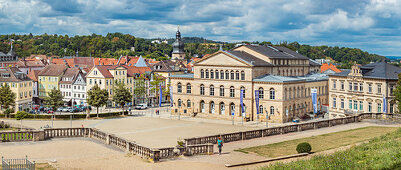 Landestheater und Schlossplatz in Coburg, Oberfranken, Bayern, Deutschland