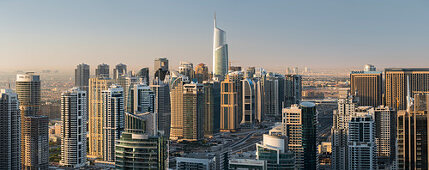Jumeirah Lake Towers from Dubai Marina, Almas Tower, Sheikh Zayed Road, Dubai, United Arab Emirates